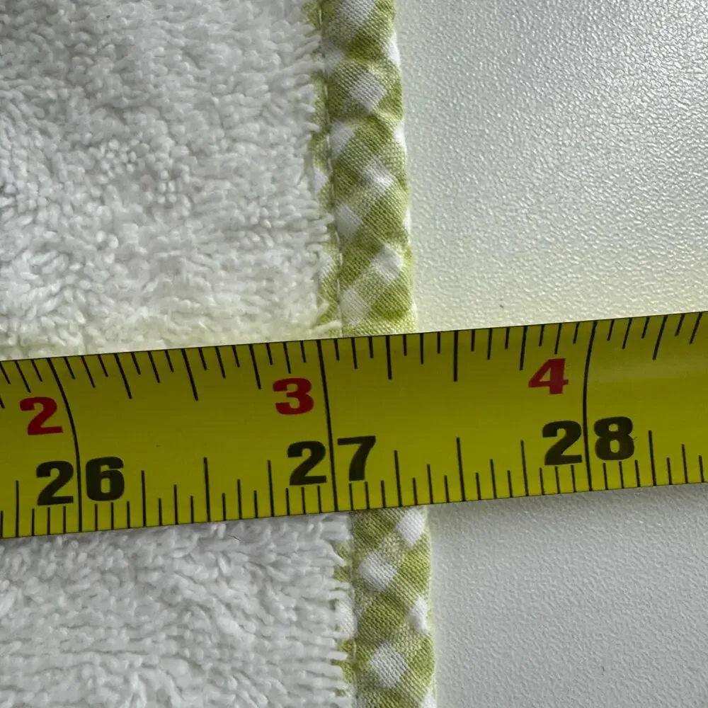 Pottery Barn Kids Set of 4 White Towels Animals Applique Embroidered Gingham